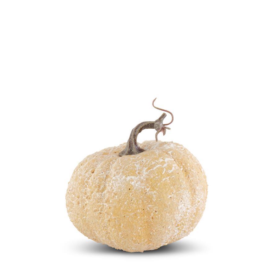 5.25" Yellow Whitewashed Textured Pumpkin