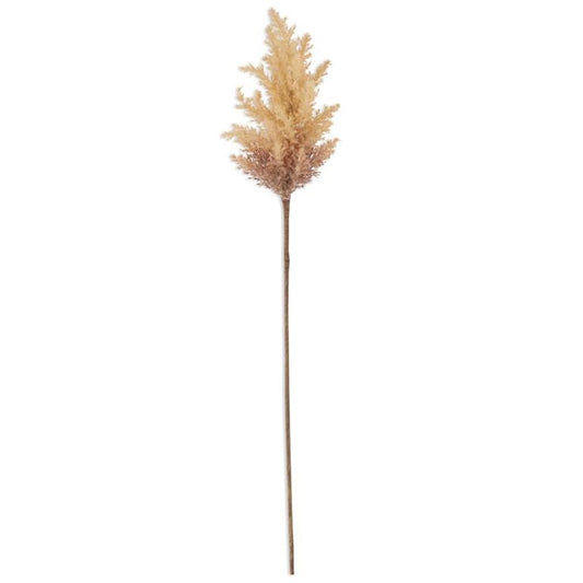 Flocked Light Brown With Peach Pampas Grass Branch - 35"