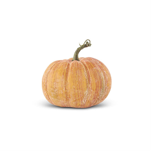 Orange w/Yellow Speckles Green & Whitewashed Shadow Pumpkin - 6"