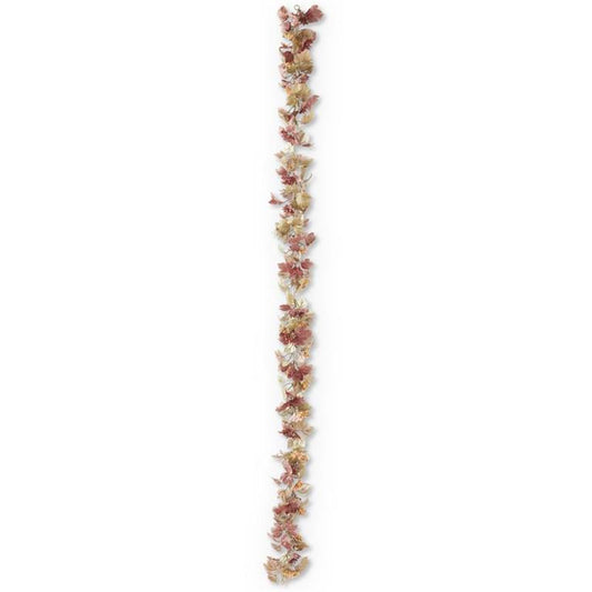 Burgundy and Green Danica Ivy Garland w/Buds - 60"