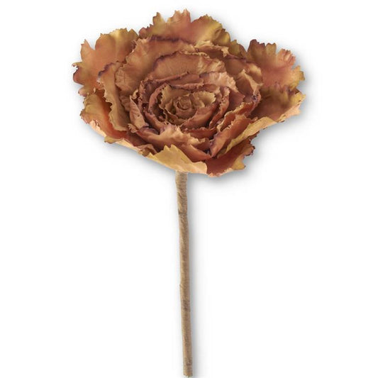 Brown and Green Ornamental Cabbage Pick - 12"