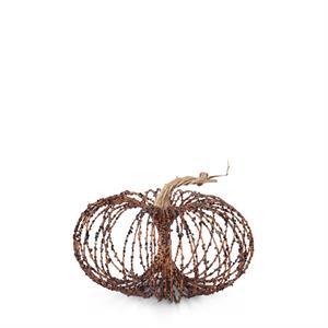 Orange with Black Glitter Wire Pumpkin - 5.25"