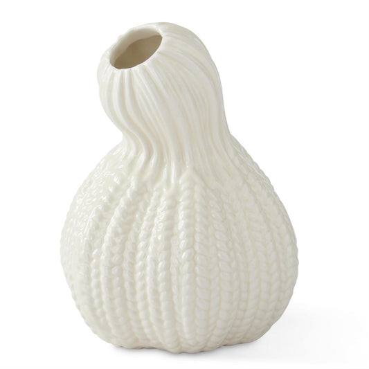 Cream Porcelain Gourd Bud Vase - 5.5"