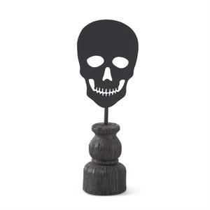 Black Metal Skull Spindle - 9.5"