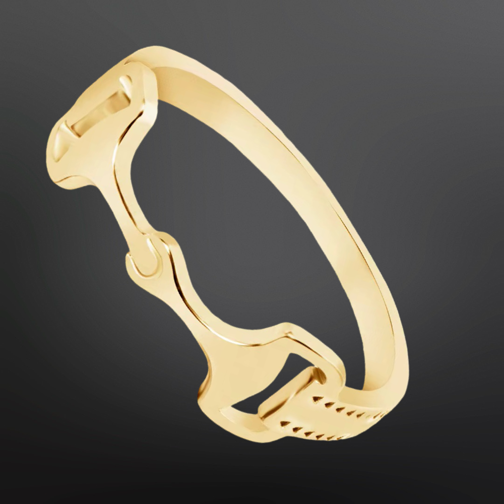 Equestrian Horse Snaffle Bit Sterling Silver Ring: 8