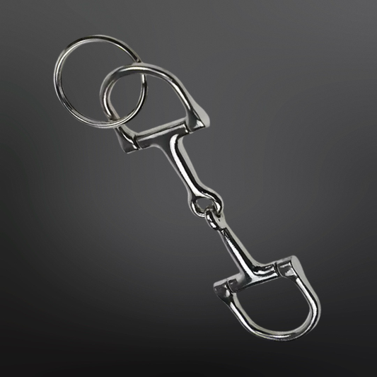 Equestrian Snaffle Bit Keychain: D-Ring - Silver
