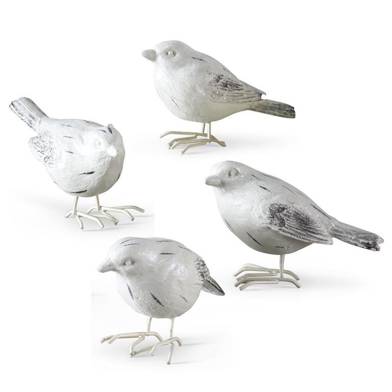 White Sugared Birds - Assorted Styles - 2"