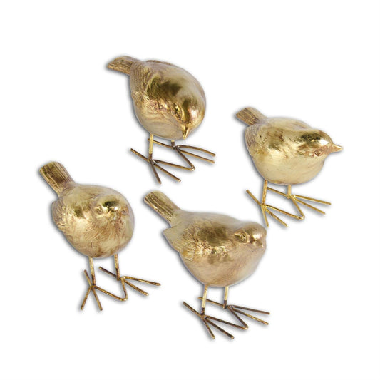 Antique Gold Birds - 4 Assorted Styles, 4"