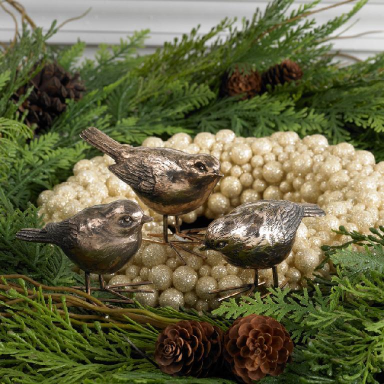 Antique Gold Birds - 4 Assorted Styles, 4"