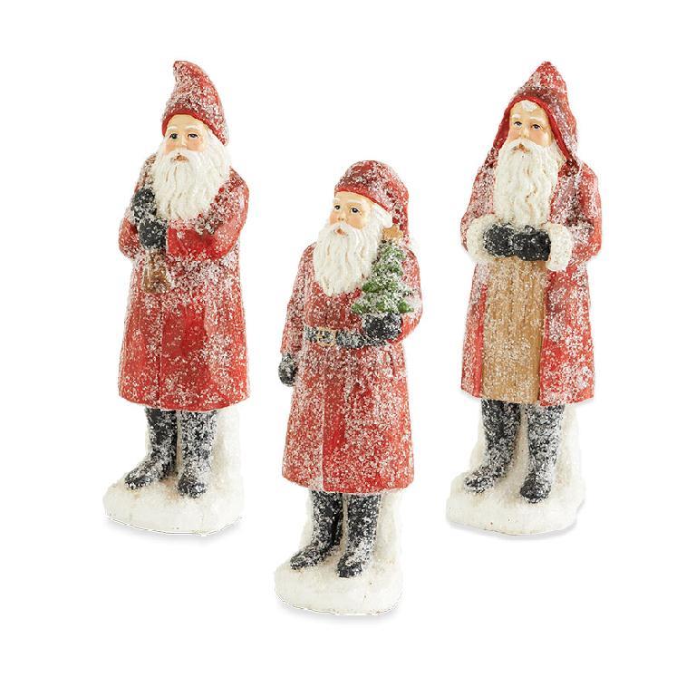 Sugared Santa Figurine - Assorted Styles - 8"