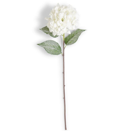 White Glittered Hydrangea Stem - 34"