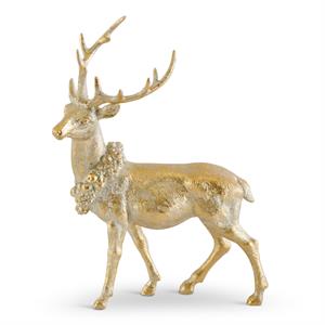 Antique Gold Resin Deer Facing Left