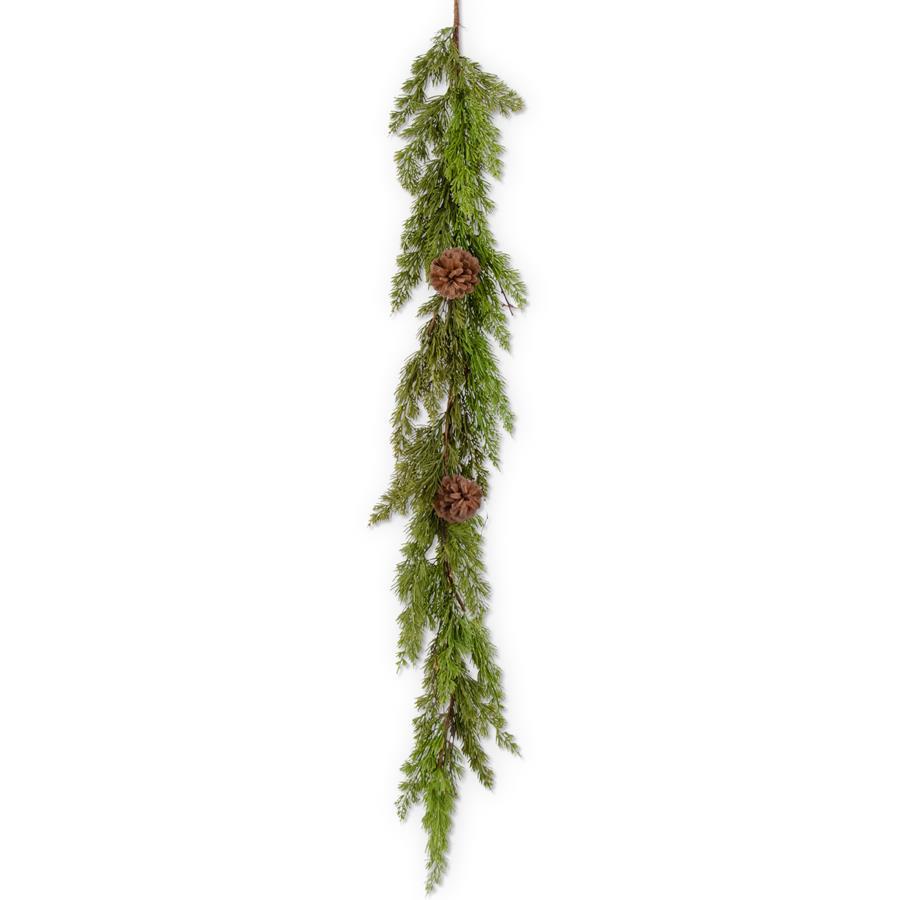 Real Touch Cedar Pine Garland w/Twigs and Pinecones - 50"