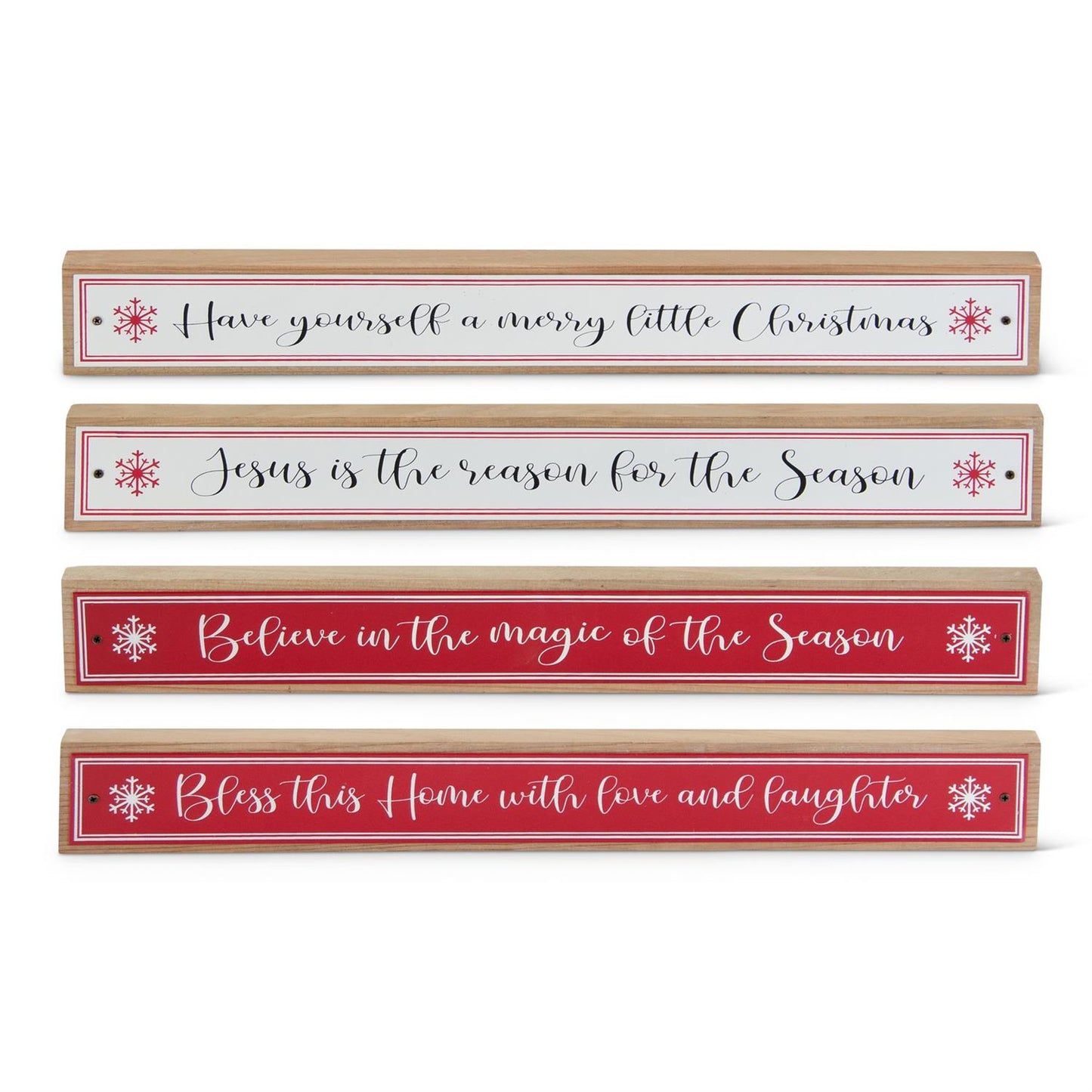 White and Red Enamel Holiday message Signs - 6 Styles