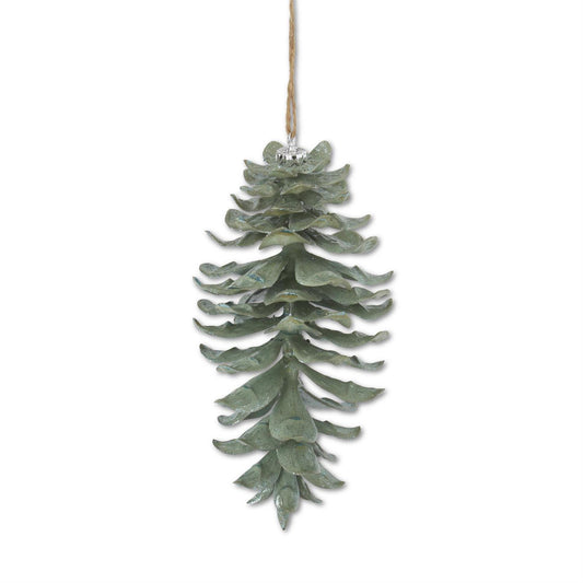 Sage Glittered Shatterproof Pinecone Ornament - 8.5"