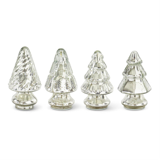 Mini Silver Mercury Glass Christmas Tree - 4 Assorted Styles