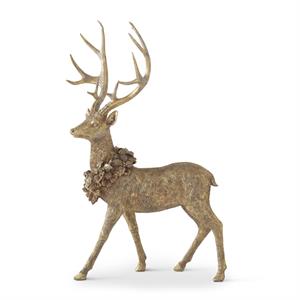 Gold Resin Standing Deer - 28"
