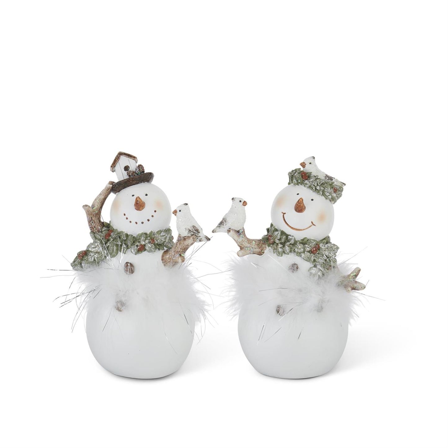 White Glittered Snowman - 2 Asst Styles - 7"