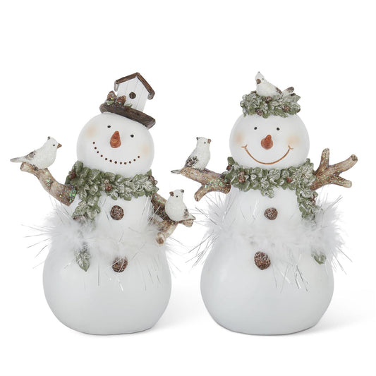 White Glittered Snowman - 9.75" Assorted Styles