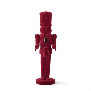 Wood Red Velvet Nutcracker - 12"