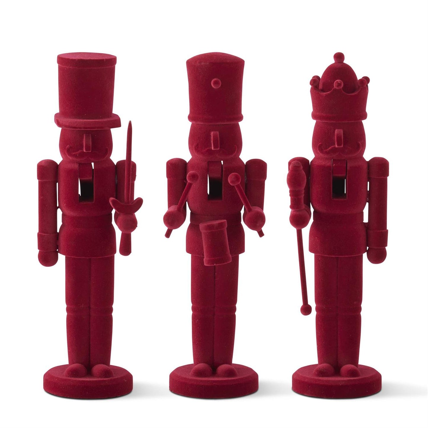 Wood Red Velvet Nutcracker - 12"