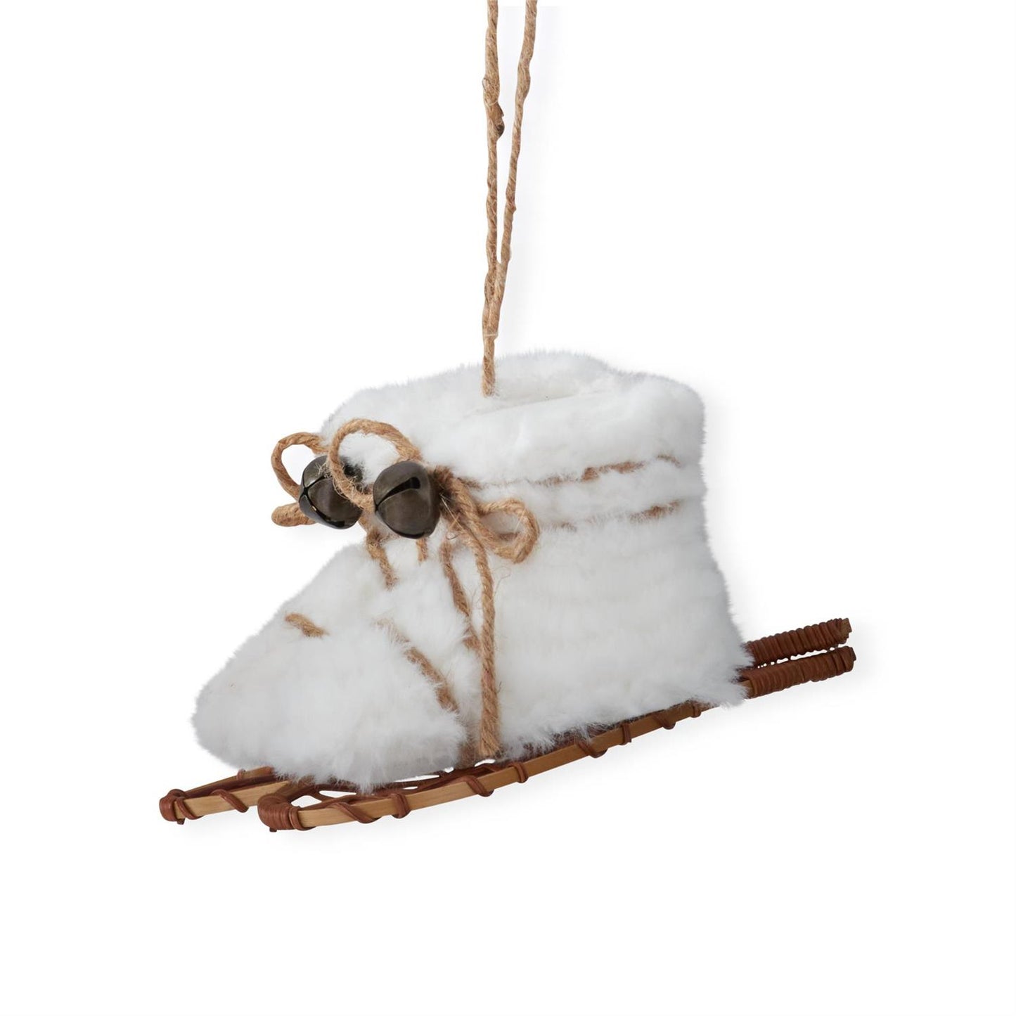 White Fur Snowshoes Ornament - 7"