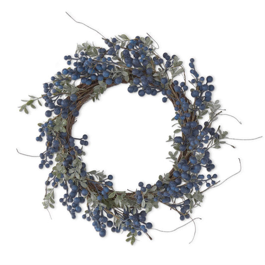 Blue Grape Berry Wreath - 22"
