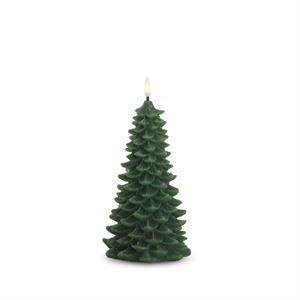 Green LED Christmas Tree Candle W/Timer - 7.75"