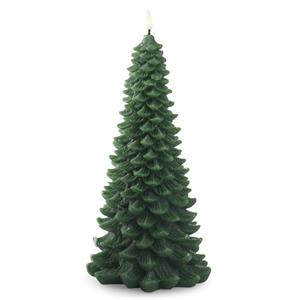 Green LED Christmas Tree Candle W/Timer - 12.25"
