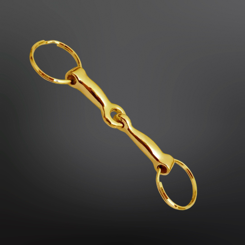 Equestrian Snaffle Bit Keychain: Loose Ring Snaffle - Gold
