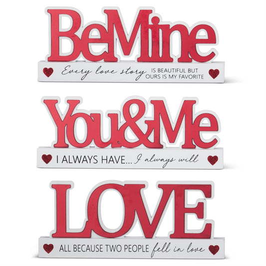 Mirrored Valentine Cutout Message Signs - Assorted, 9.5"