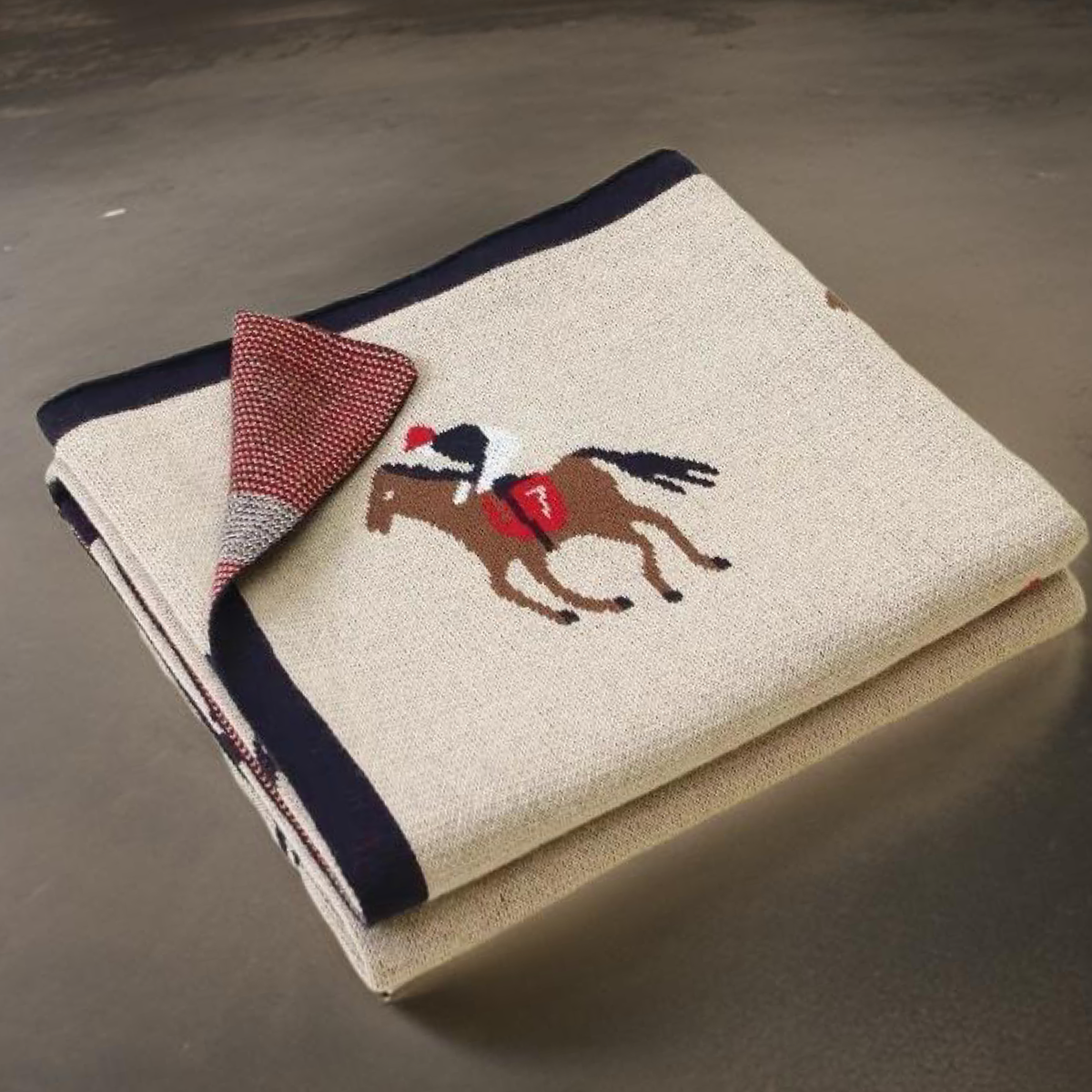 Equestrian Horse Racing Derby Jockey Cotton Baby Blanket 