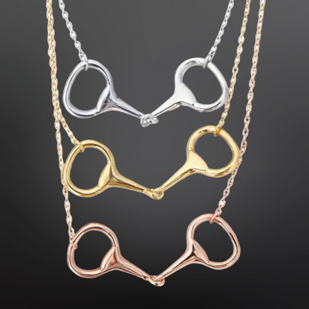 Equestrian Sterling Silver Snaffle Bit Necklace: Silver