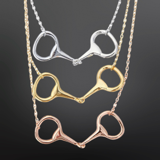 Equestrian Sterling Silver Snaffle Bit Necklace: Silver