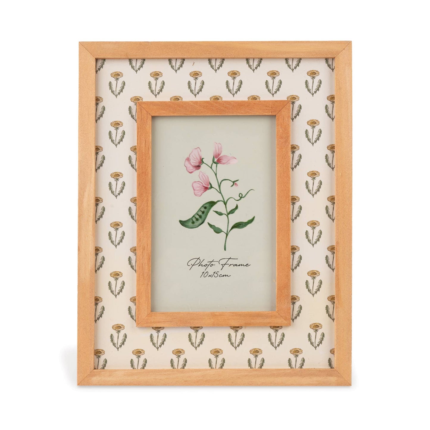 Cottage Bloom Daisy Pattern Rectangular Photo Frame for 4 x 6 Photo