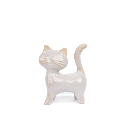 Small Stoneware Side-Facing Cat - 3.8"