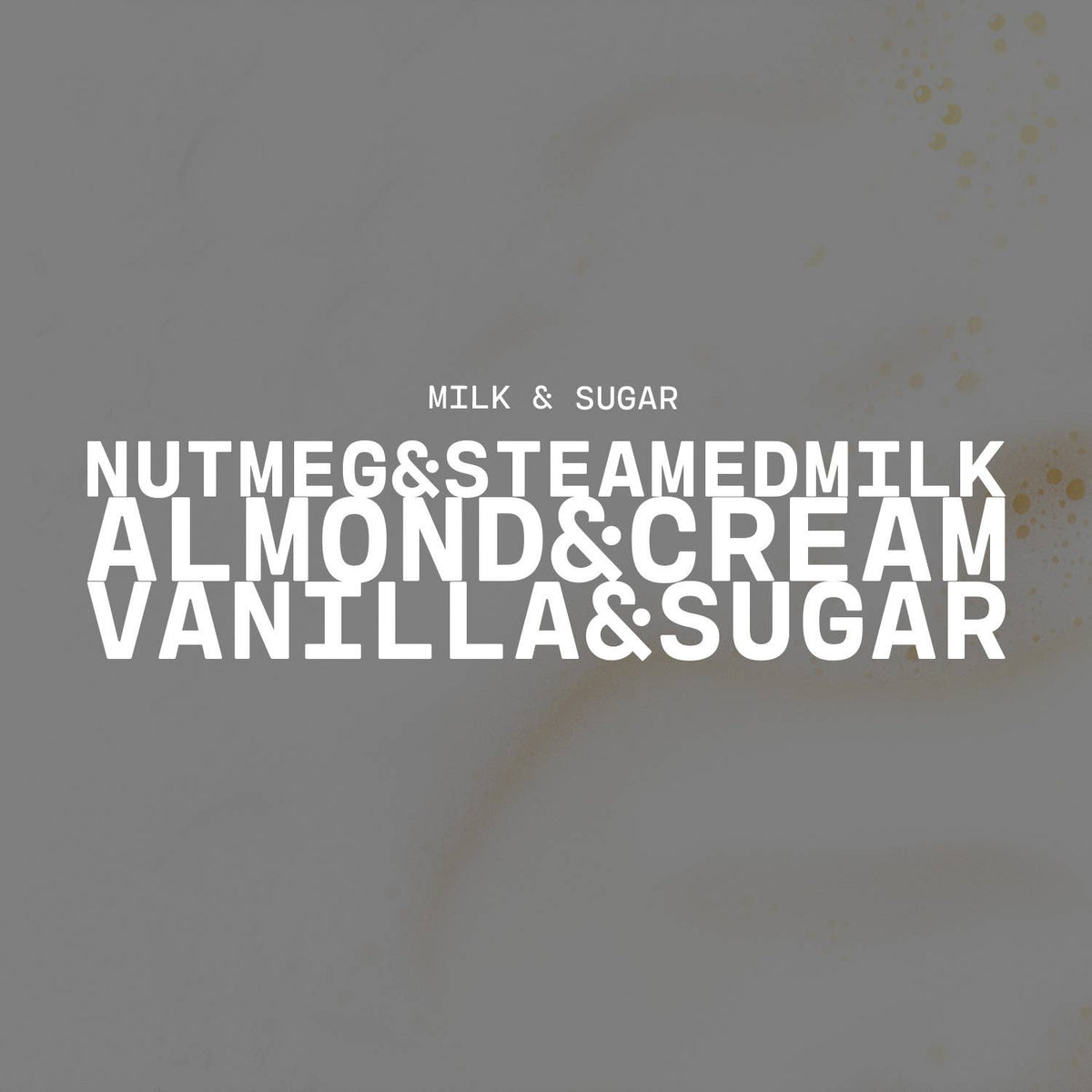 Text overlay with flavor names on a blurred background
