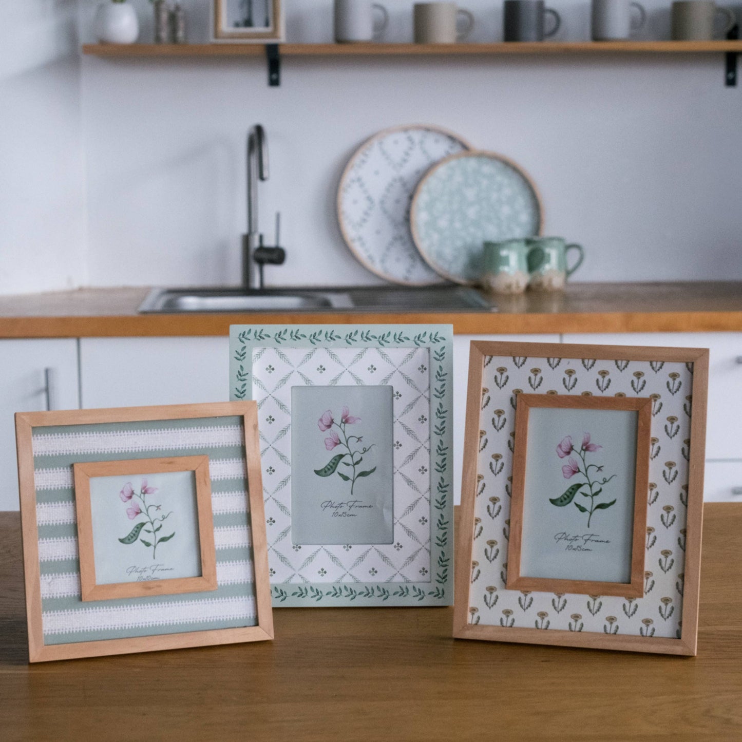 Cottage Bloom Striped Square Photo Frame for 4x4 Photo