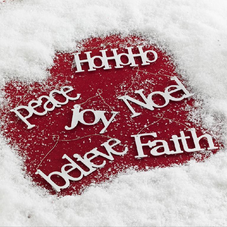 White Tin Christmas Message Ornaments - 6 Assorted Styles