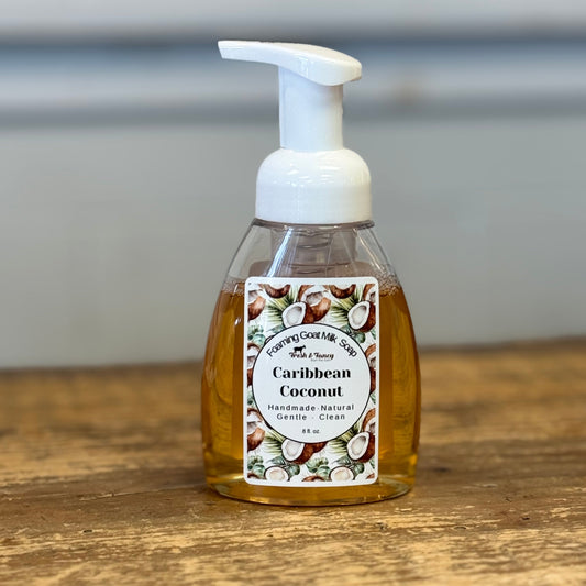 Foaming Goat Milk Soap - Caribbean Coconut, 8 oz