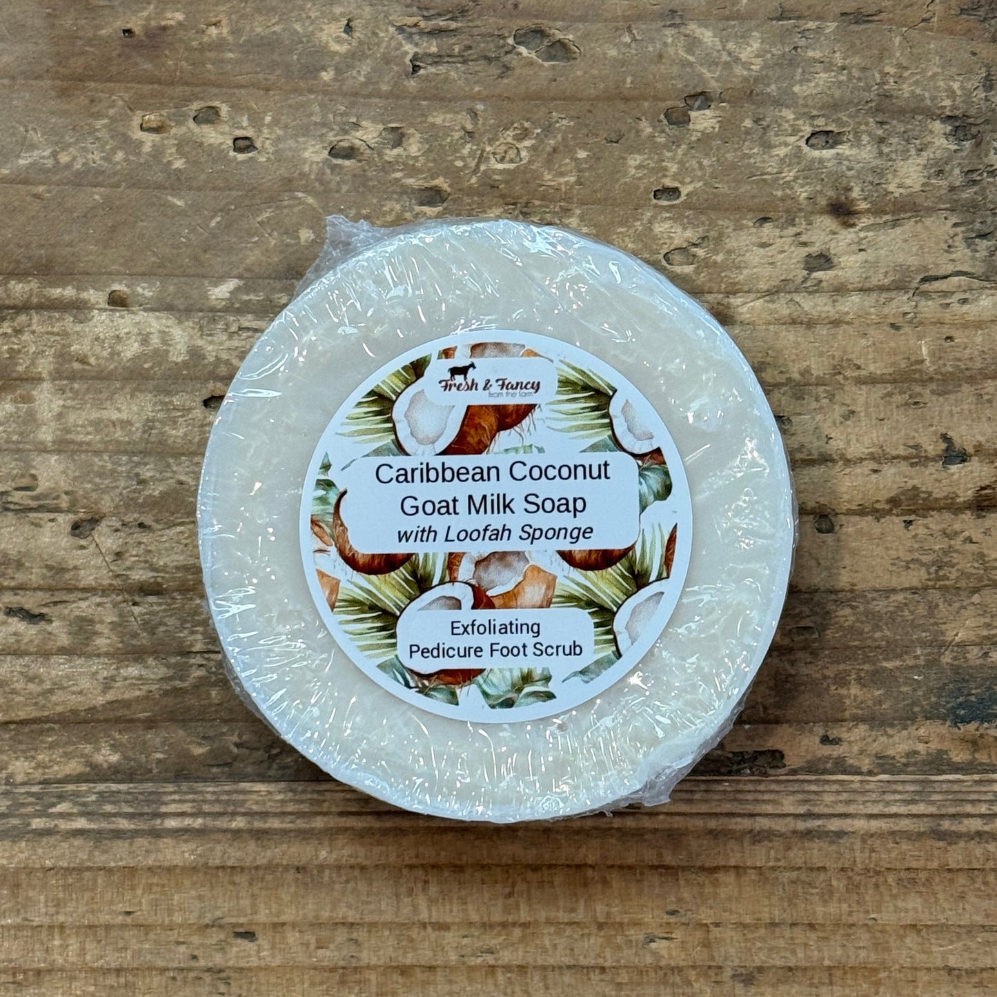 Goat Milk Bar Soap with Loofah Sponge - Caribbean Coconut