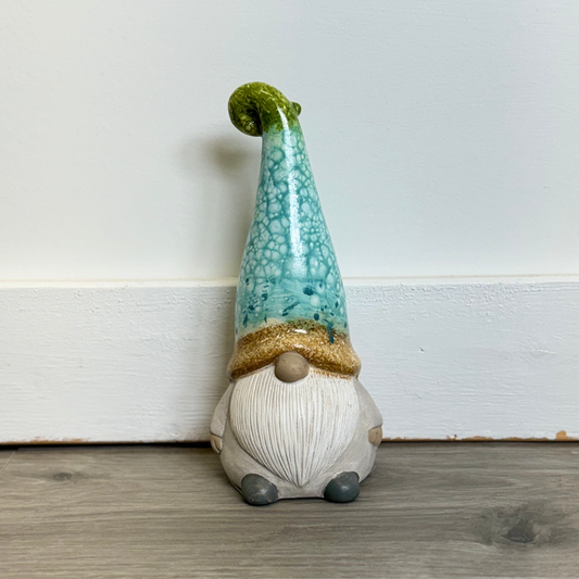 Ceramic Gnome with Blue Hat