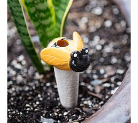 Ceramic Bee Pot Stake Waterer - 5.7"