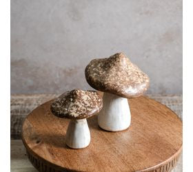 Beige Stoneware Mushroom - 3"