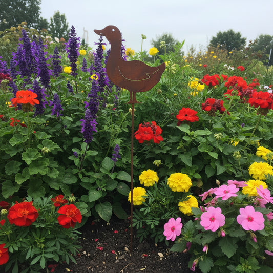 Rustic Duck Garden Stake - 24"