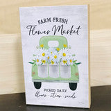 Farm Fresh Flower Market Wood Block