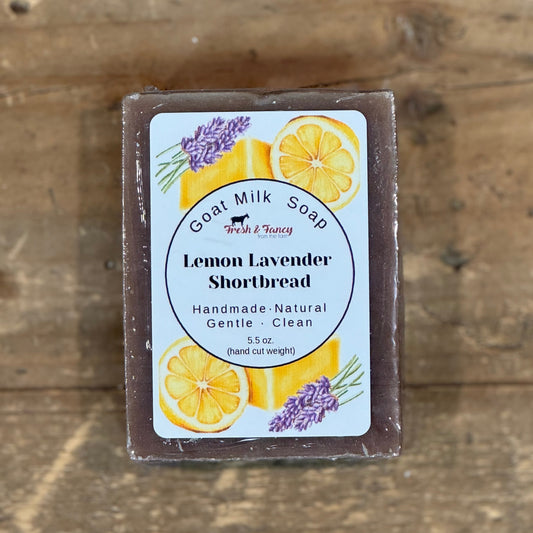 light purple soap with lemons and lavender pictured on the label