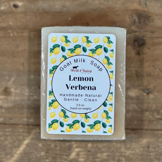 Natural color soap with lemons on the label