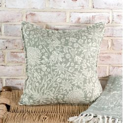 Olive Floral Pillow - 16"