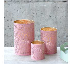 Pink Bow Metal Lantern - 7.75"